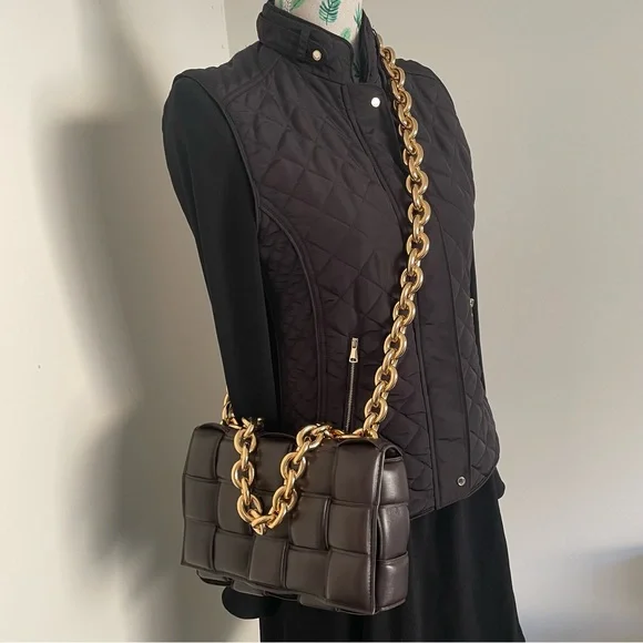 HOST PICK⭐️BOTTEGA VENETA CHAIN CASSETTE BAG -Padded lambskin leather-DARK BROWN - Picture 12 of 16